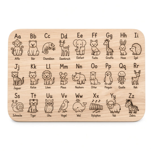 ABC-Lernbrettchen mit Tieren – spielerisch Buchstaben lernen