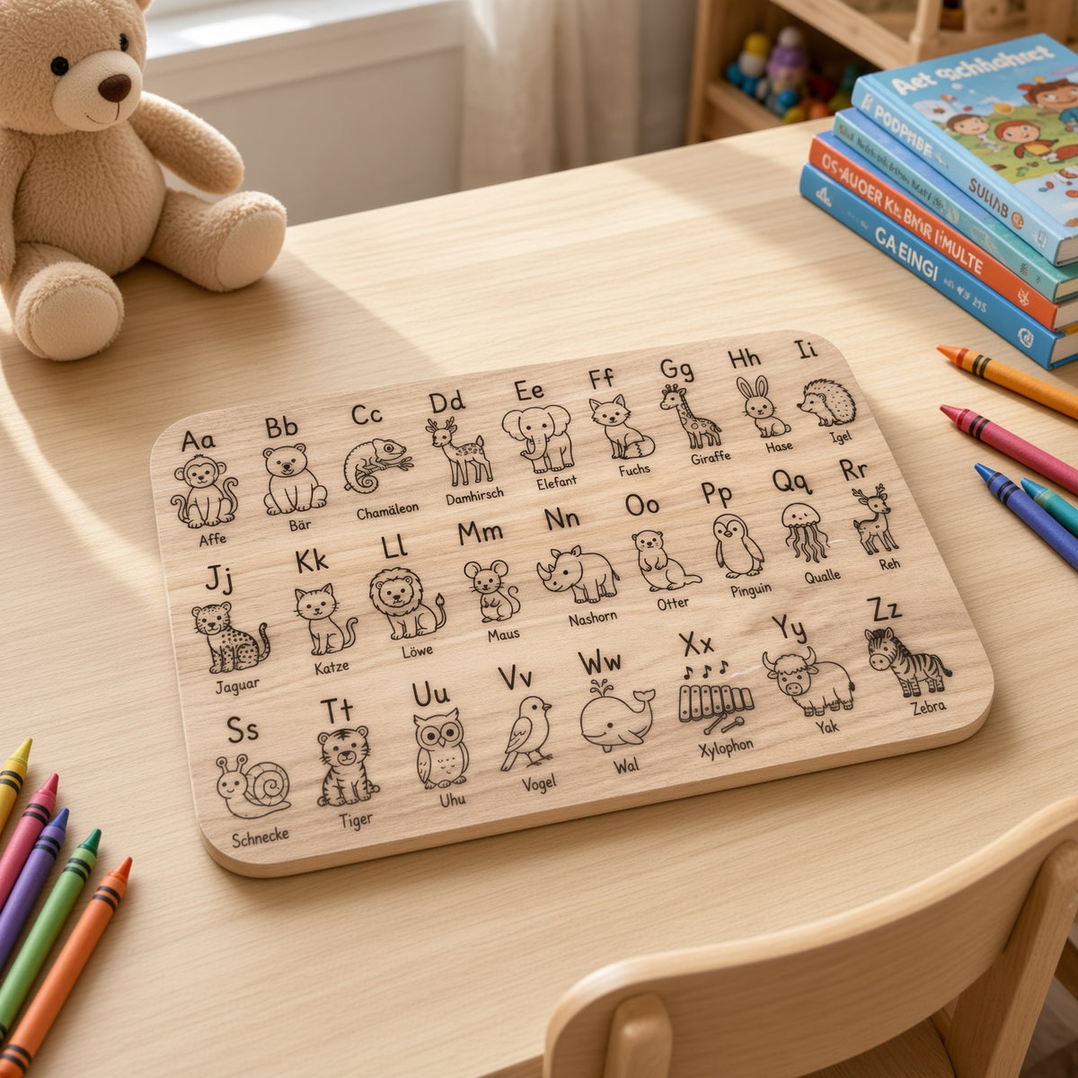 ABC-Lernbrettchen mit Tieren – spielerisch Buchstaben lernen